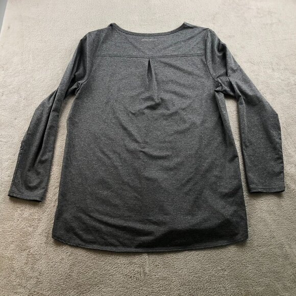 Eddie Bauer Womens T-Shirt Large Long Sleeve Gray V-Neck Jersey Top Casual - Picture 13 of 13